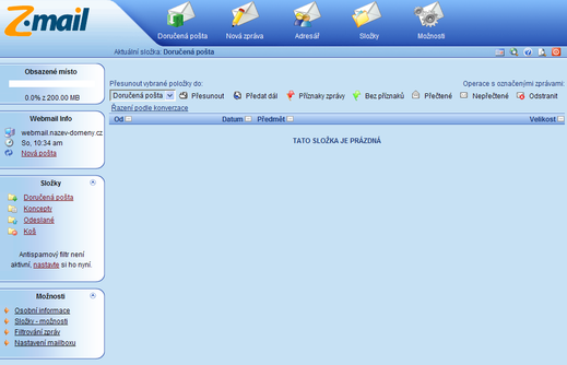 Webmail - šablony