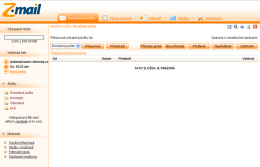 Webmail - šablony