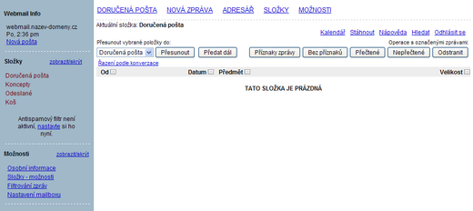 Webmail - šablony