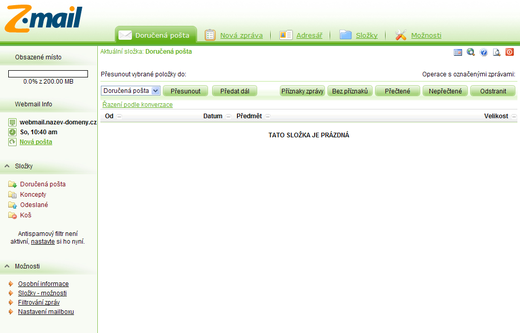Webmail - šablony